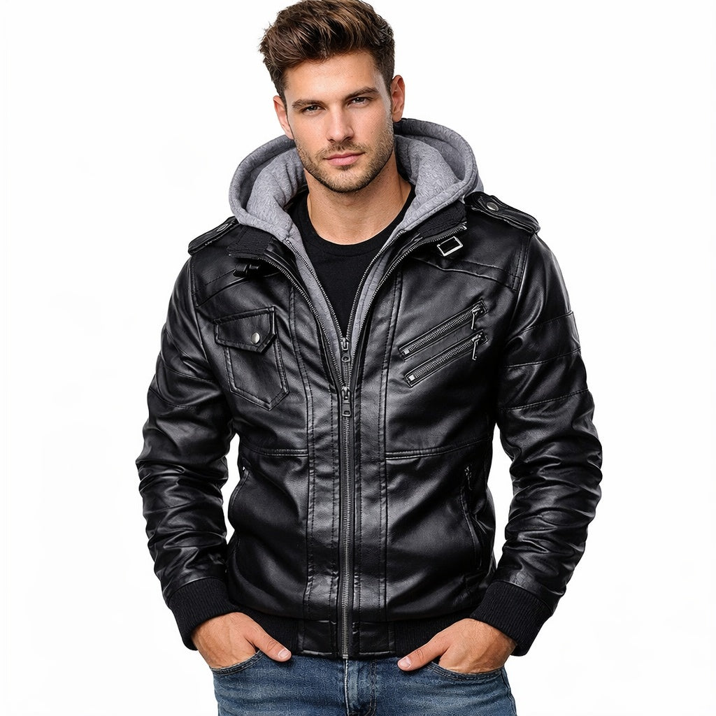 Men's Gorilla Hooded Leather Jacket
