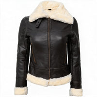 Women's Fur Lined Shearling Leather Jacket