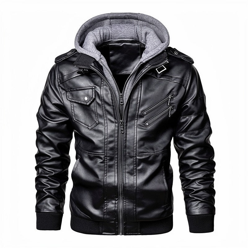 Men's Gorilla Hooded Leather Jacket