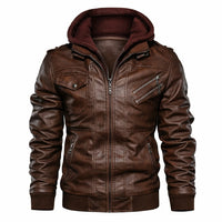 Men's Gorilla Hooded Leather Jacket