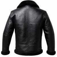 Men's Black Classic Shearling Genuine Leather Jacket