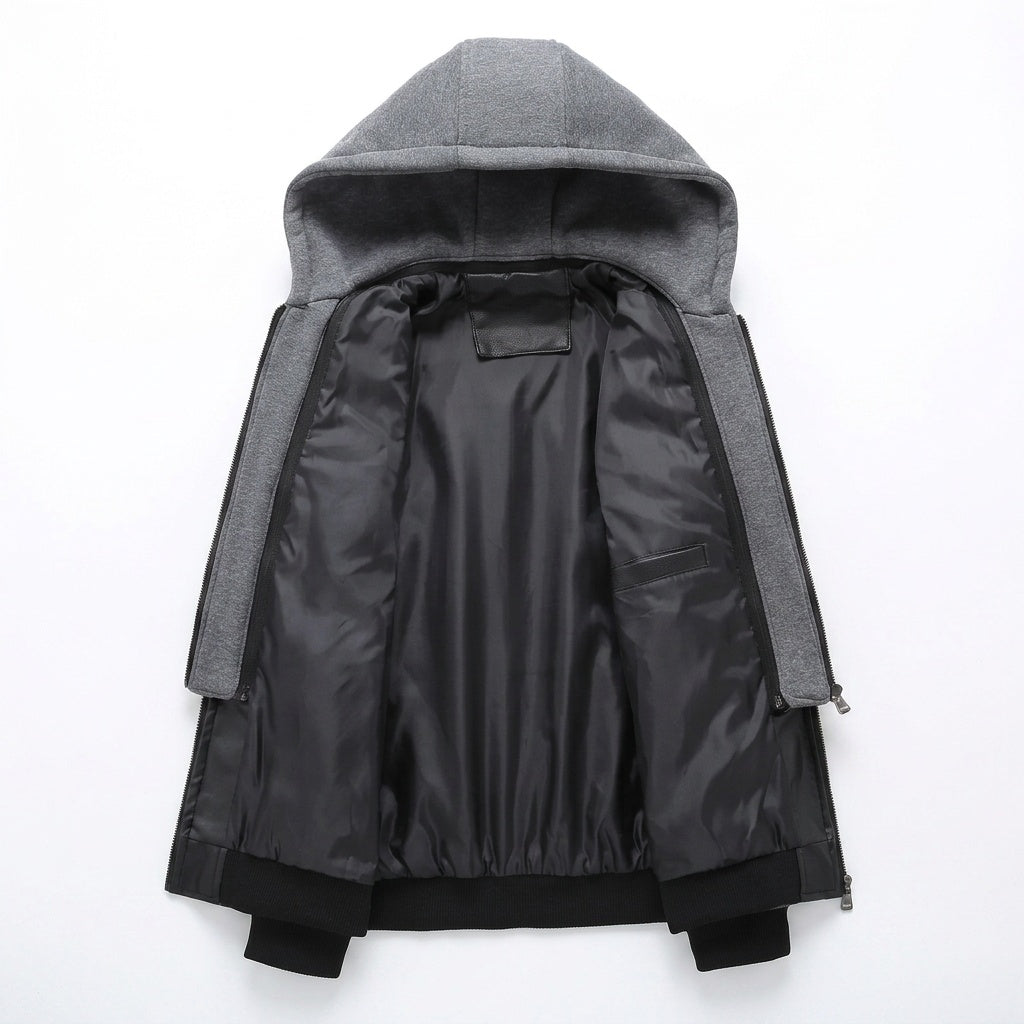 Men's Gorilla Hooded Leather Jacket