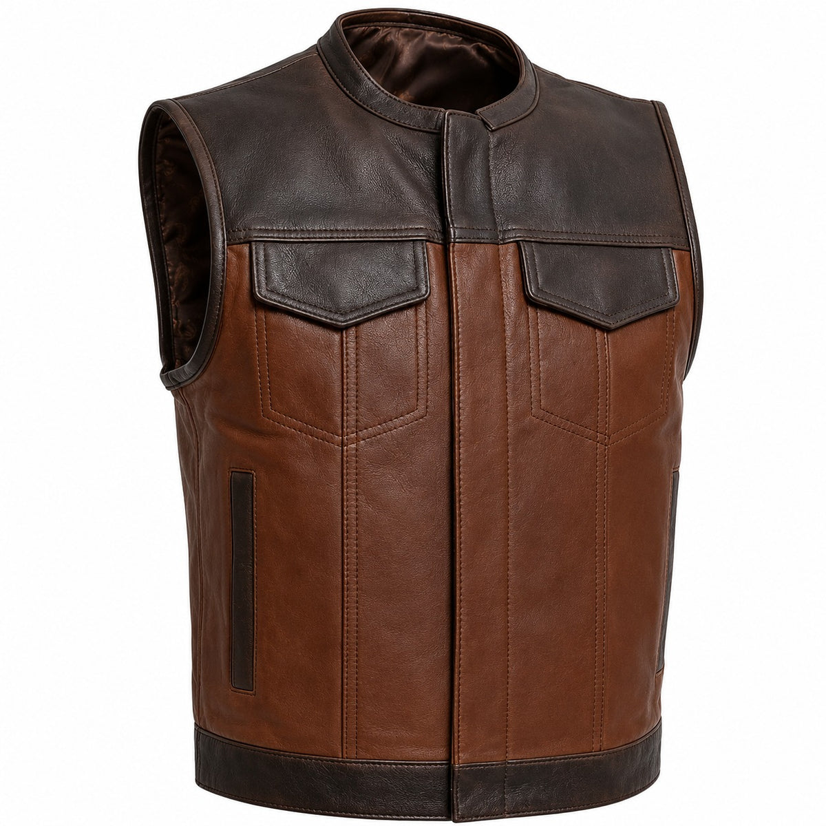 Men’s Motorcycle Club Style Biker Leather Vest