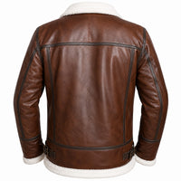 Men's Vintage Style Shearling Leather Jacket