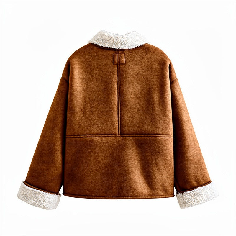 Women's Brown Suede Leather Jacket