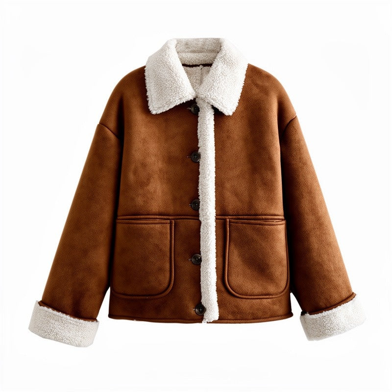 Women's Brown Suede Leather Jacket