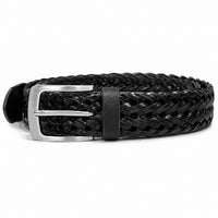 Men's Genuine Leather Braided Belt Casual Woven Dress Belt