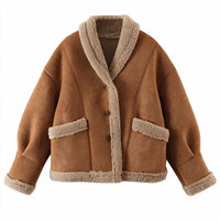 Women's Sherpa Lined Suede Leather Jacket