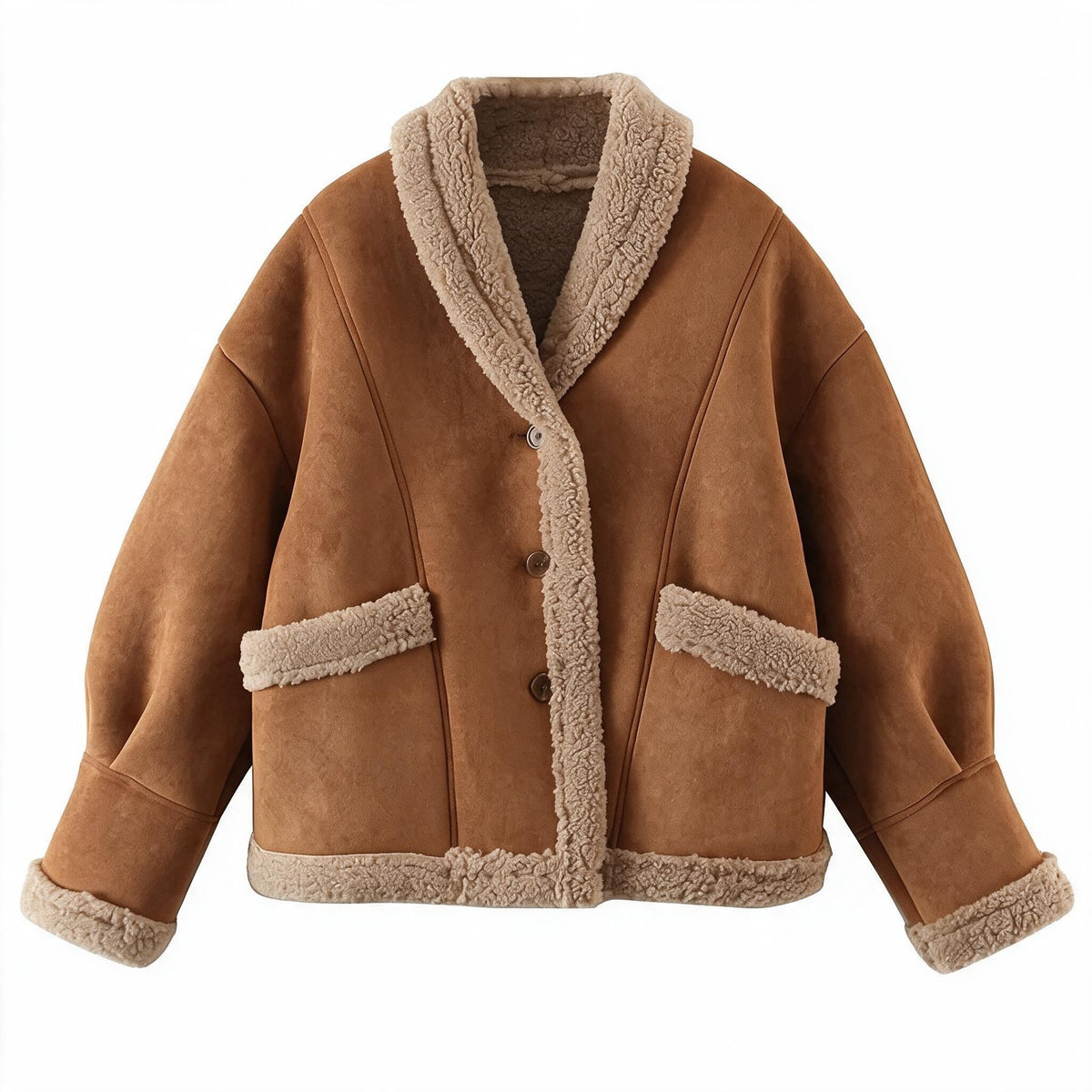 Women's Sherpa Lined Suede Leather Jacket