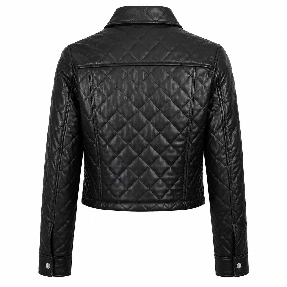 Women's Quilted Button Up Cropped Jacket
