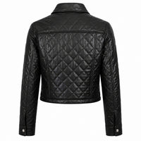Women's Quilted Button Up Cropped Jacket