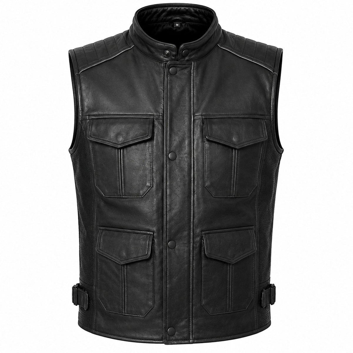 Men’s Leather Motorcycle Utility Vest