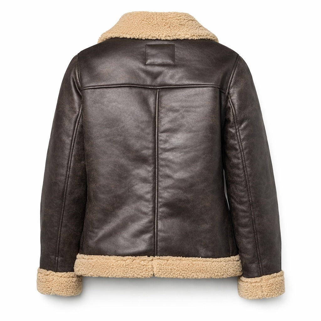 Women's Brown Shearling Lined Leather Jacket