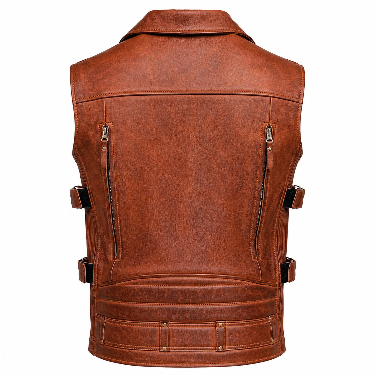 Men’s Distressed Original Leather Biker Vest