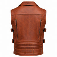 Men’s Distressed Original Leather Biker Vest