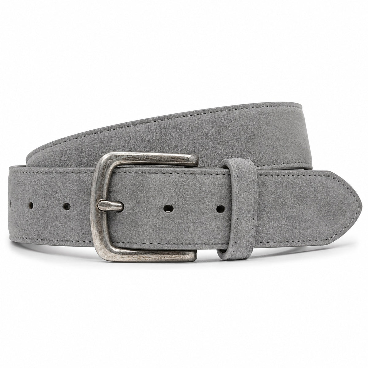 Men's Vintage Suede Leather Belt Antique Buckle Jeans Belt