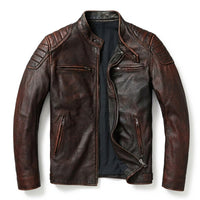 Men's Black Leather Moto Jacket