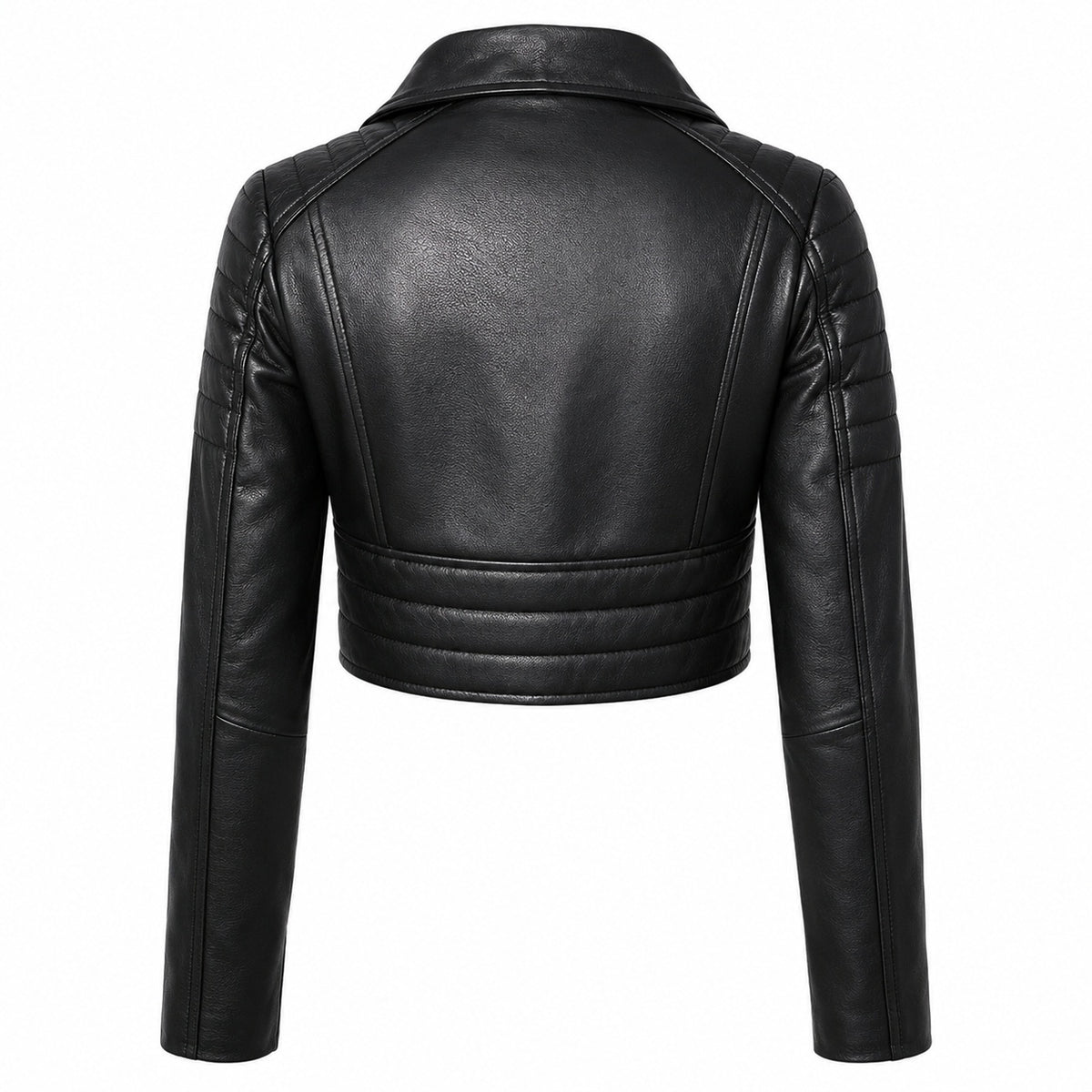 Women's Black Aysmmetrical Cropped Jacket