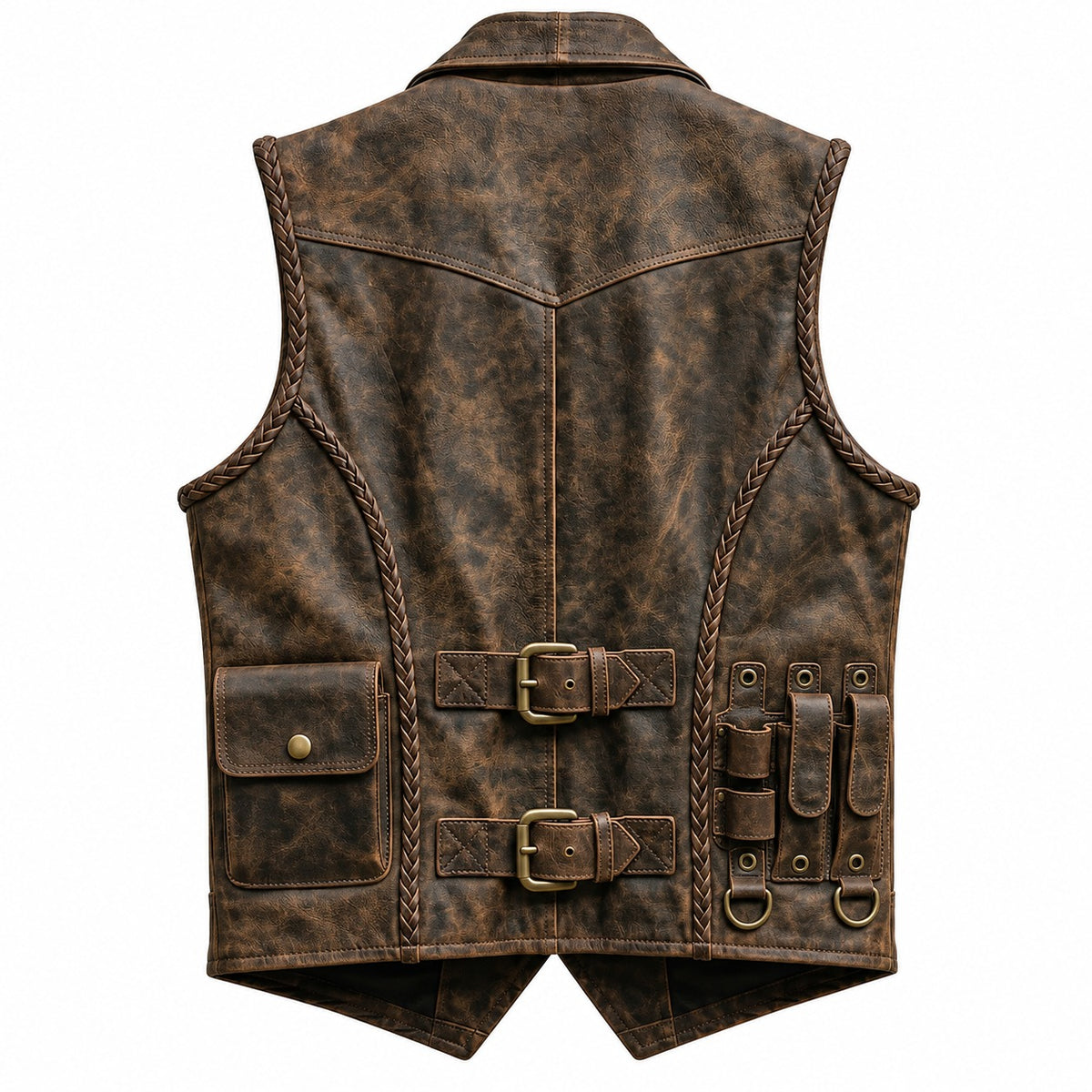 Men’s Gothic Leather Biker Vest