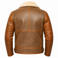 Men's Brown Fur Lined Leather Jacket
