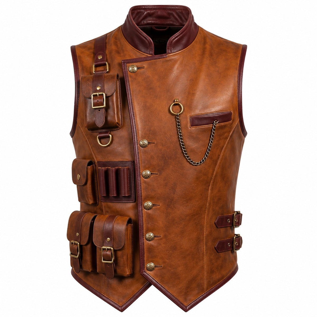 Men’s Leather Adventure Utility Vest