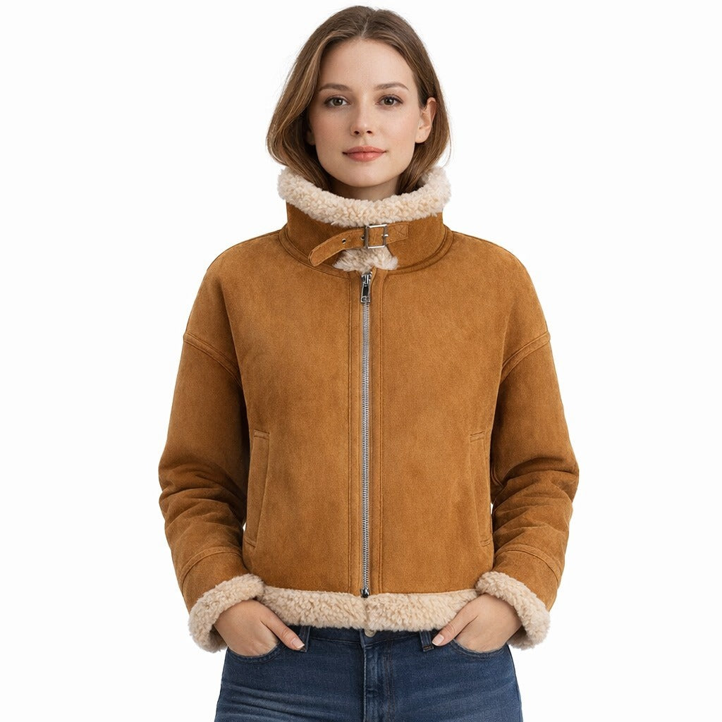 Nala Suede Shearling Leather Jacket