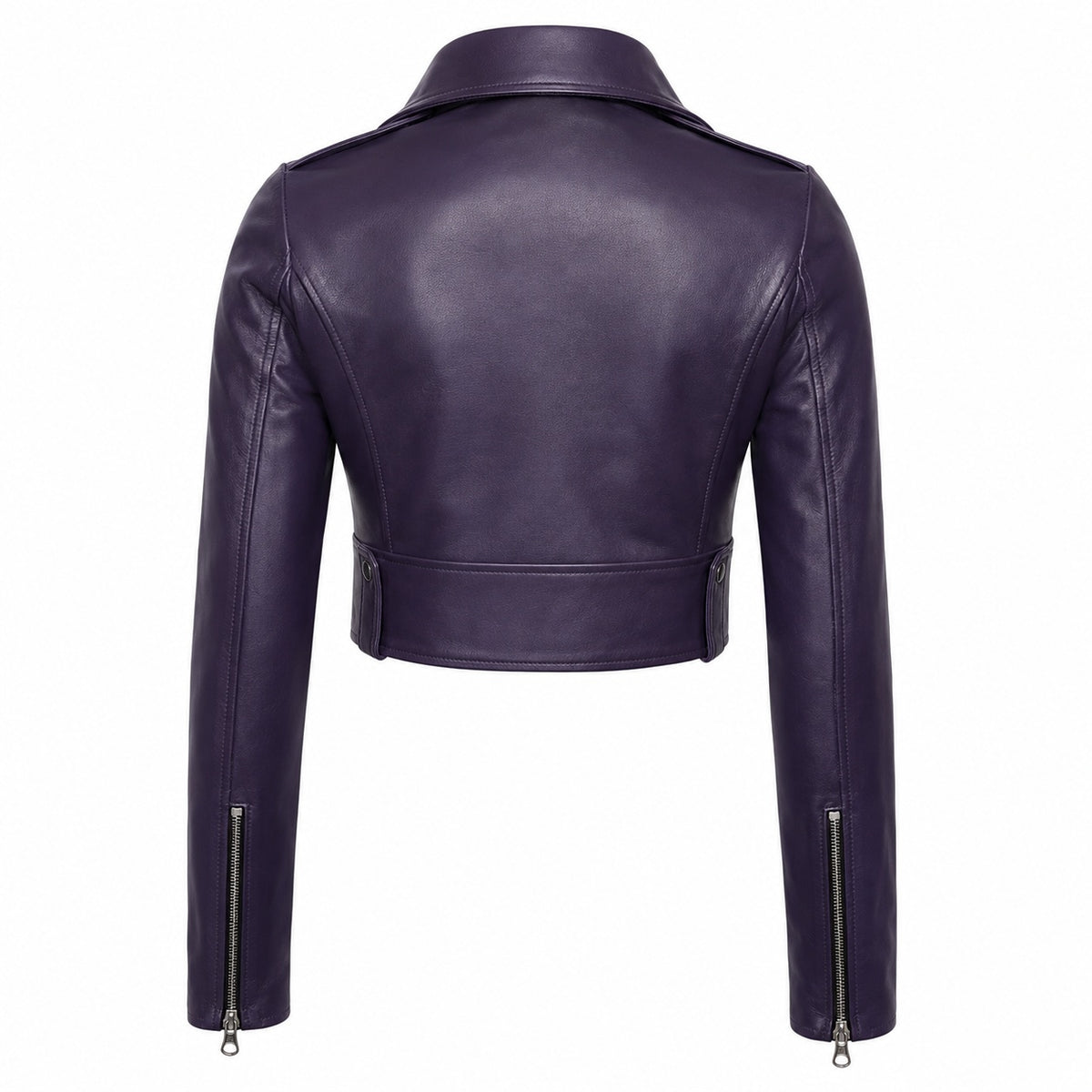 Women's Moto Biker Cropped Leather Jacket