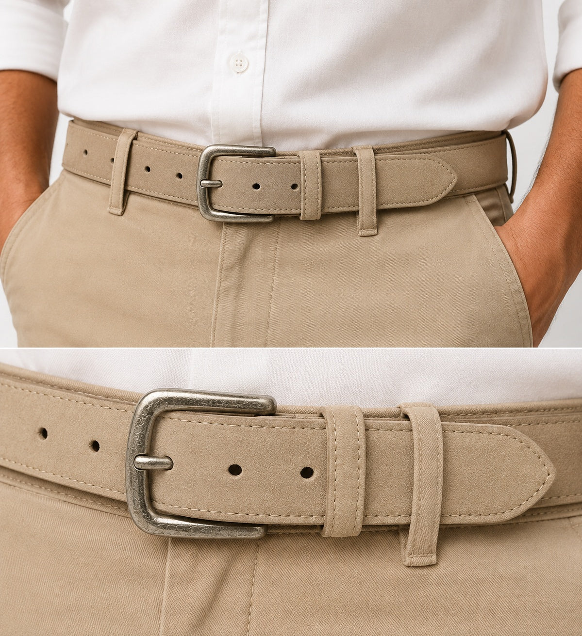 Men's Stylish Suede Leather Belt Vintage Antique Buckle