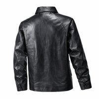 Men's Classic Collared Leather Jacket