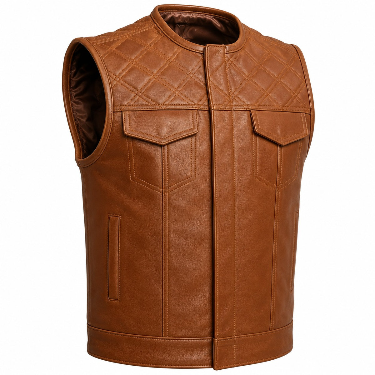 Men’s Quilted Leather Riding Vest