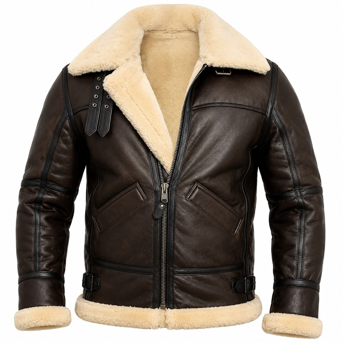 Men's Winter Real Shearling Leather Jacket