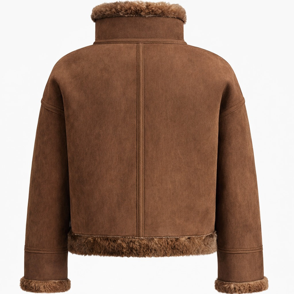 Women's Cozy Suede Shearling Jacket