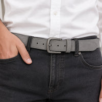 Men's Vintage Suede Leather Belt Antique Buckle Jeans Belt