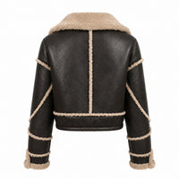 Women's Shearling Aviator Cropped Jacket