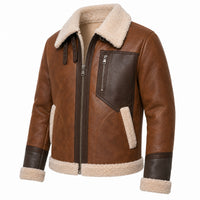 Men's Premium Brown Shearling Leather Jacket
