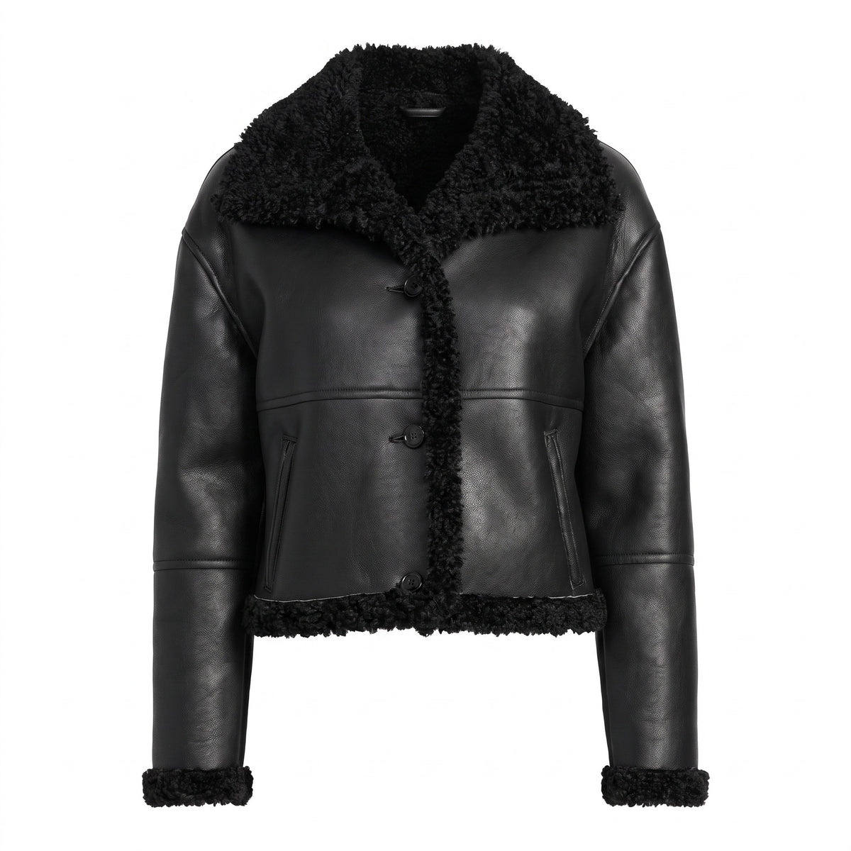 Raven Shearling Lined Premium Leather Jacket