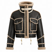 Women's Shearling Aviator Cropped Jacket