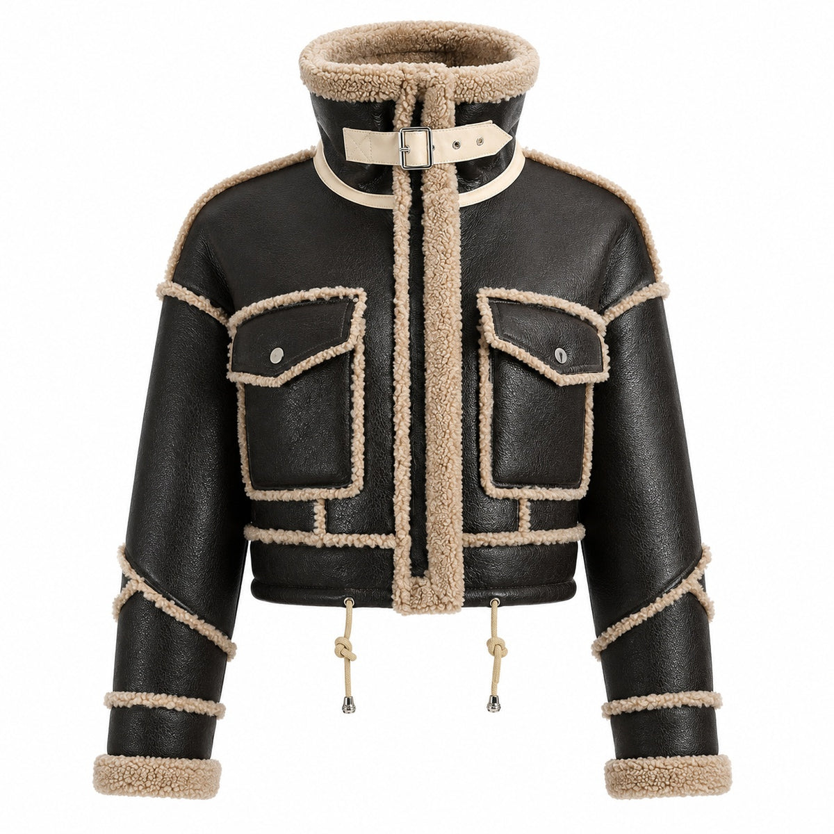 Women's Shearling Aviator Cropped Jacket
