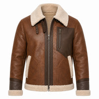 Men's Premium Brown Shearling Leather Jacket