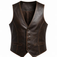 Men’s Classic Leather Motorcycle Vest