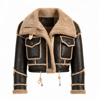 Women's Shearling Aviator Cropped Jacket