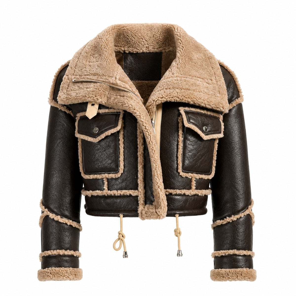 Women's Shearling Aviator Cropped Jacket