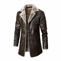 Men's Classic Mid Length Shearling Coat
