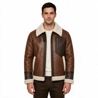 Men's Premium Brown Shearling Leather Jacket