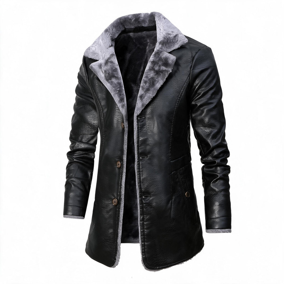 Men's Classic Mid Length Shearling Coat