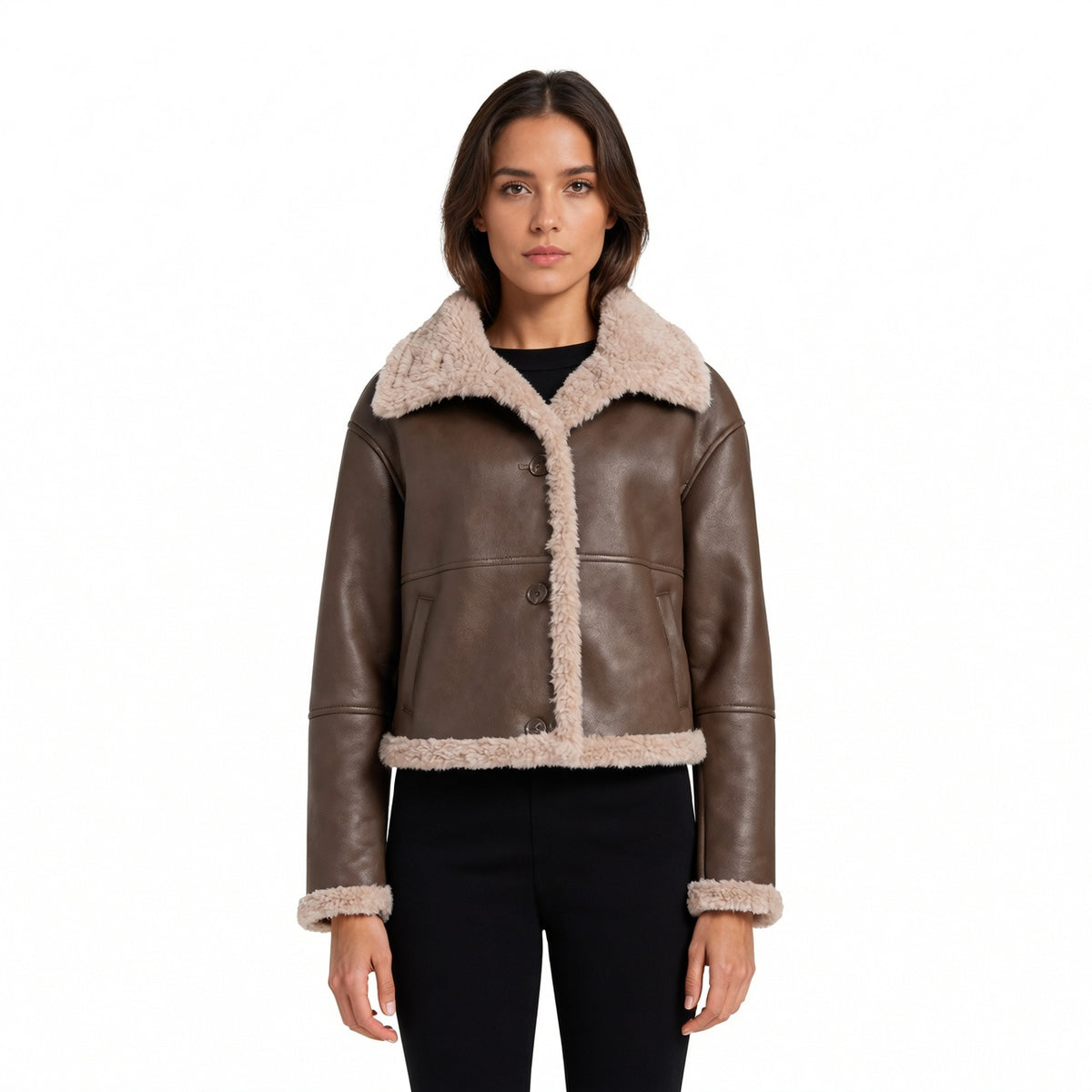 Raven Shearling Lined Premium Leather Jacket