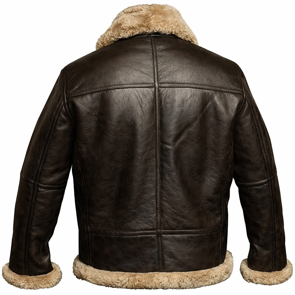 Men's Bomber Flight Shearling Real Leather Jacket