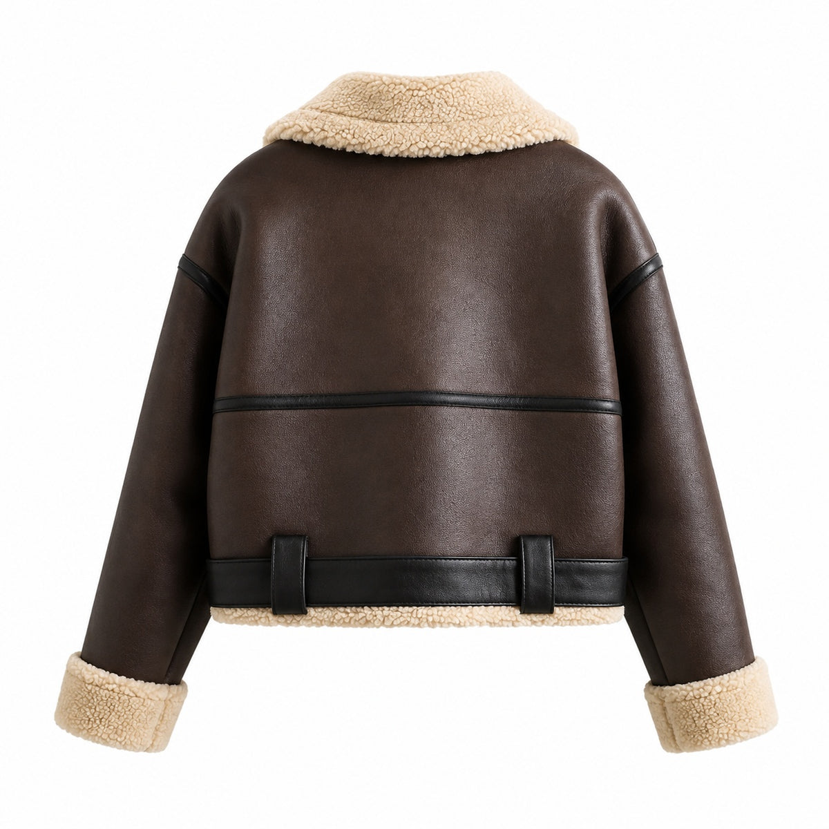 Women's Shearling Flight Cropped Leather Jacket