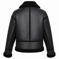 Elaris Black Shearling Leather Jacket