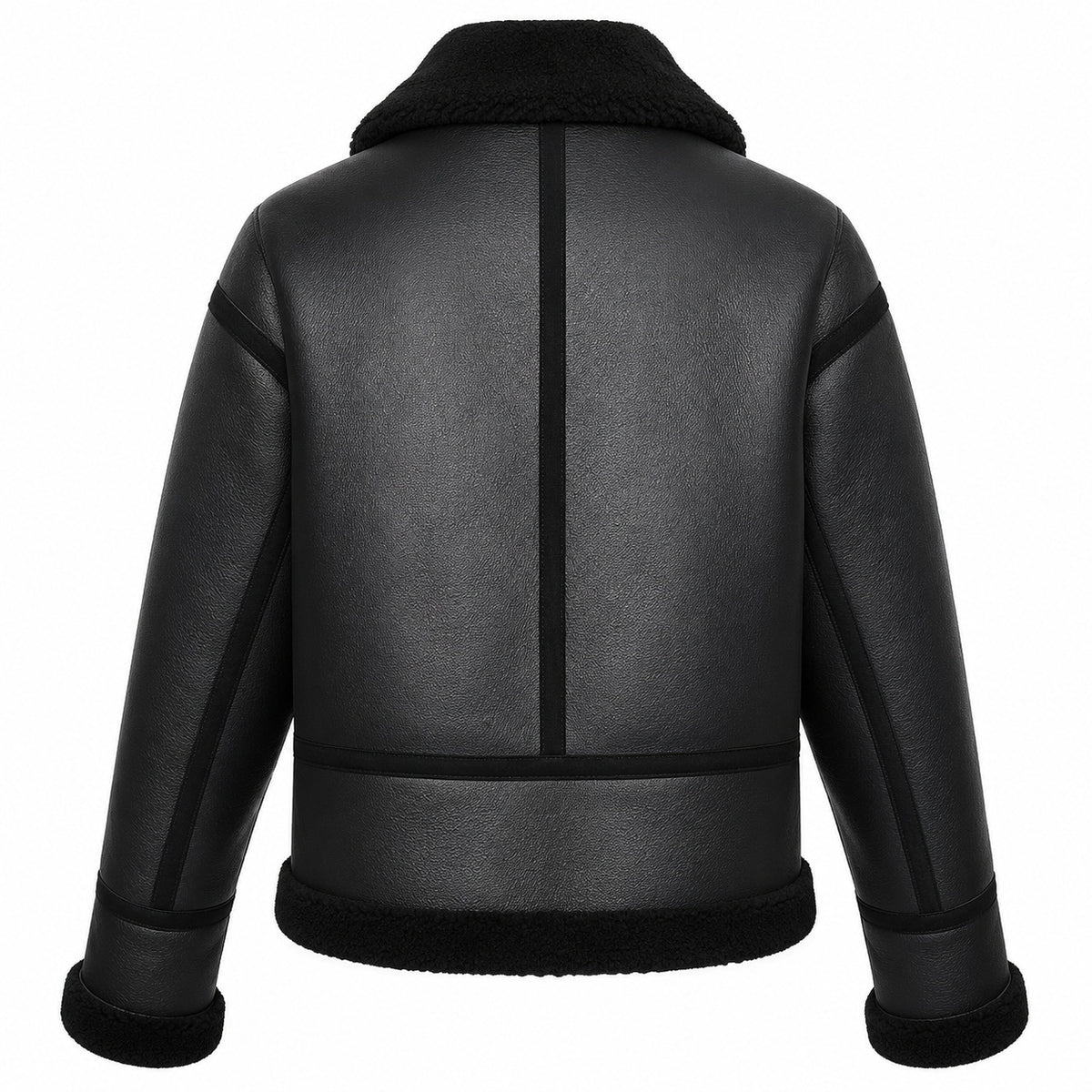 Elaris Black Shearling Leather Jacket